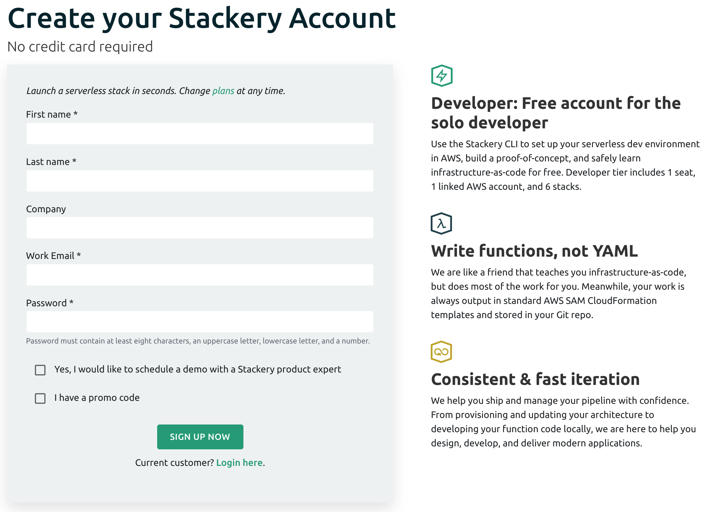 Create a Stackery Account